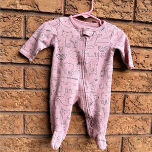 10/$25‎ • Carters Waffle Weave Animal Print Cotton Zip Footed Sleeper
